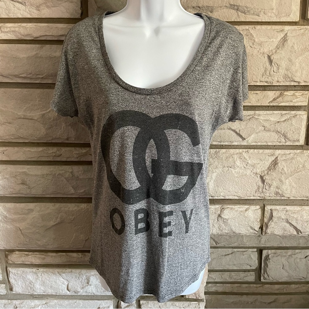 OBEY Heather Gray “OG” Graphic Tee Shirt Size S